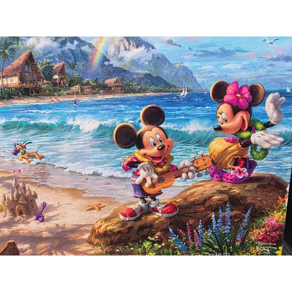 Thomas Kinkade Disney Mickey Minnie & Friends 1000pc Jigsaw Puzzle Art - Picture 2 of 5